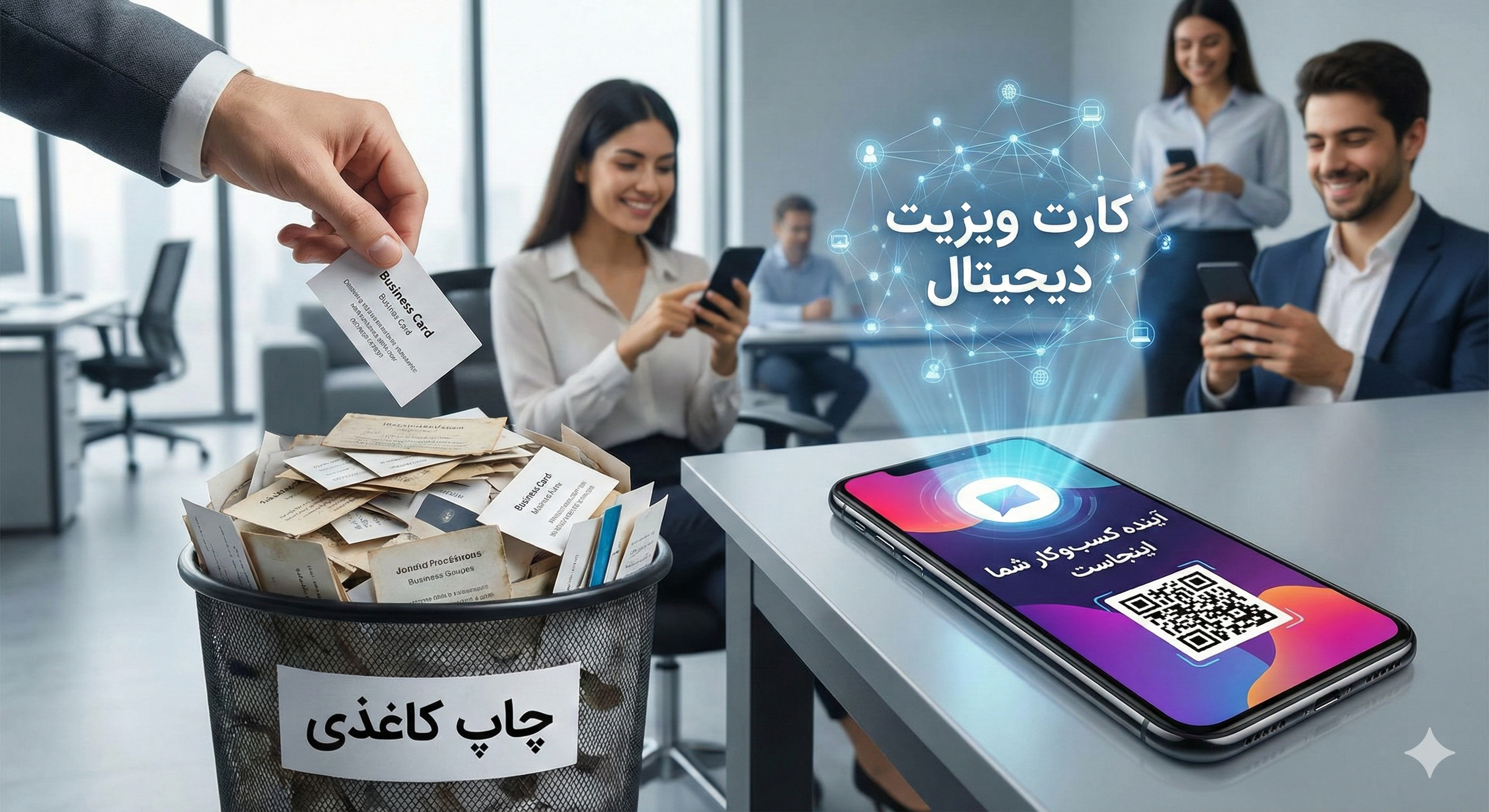خداحافظی با چاپ کاغذی: چرا کارت ویزیت دیجیتال آینده کسب‌وکار شماست؟